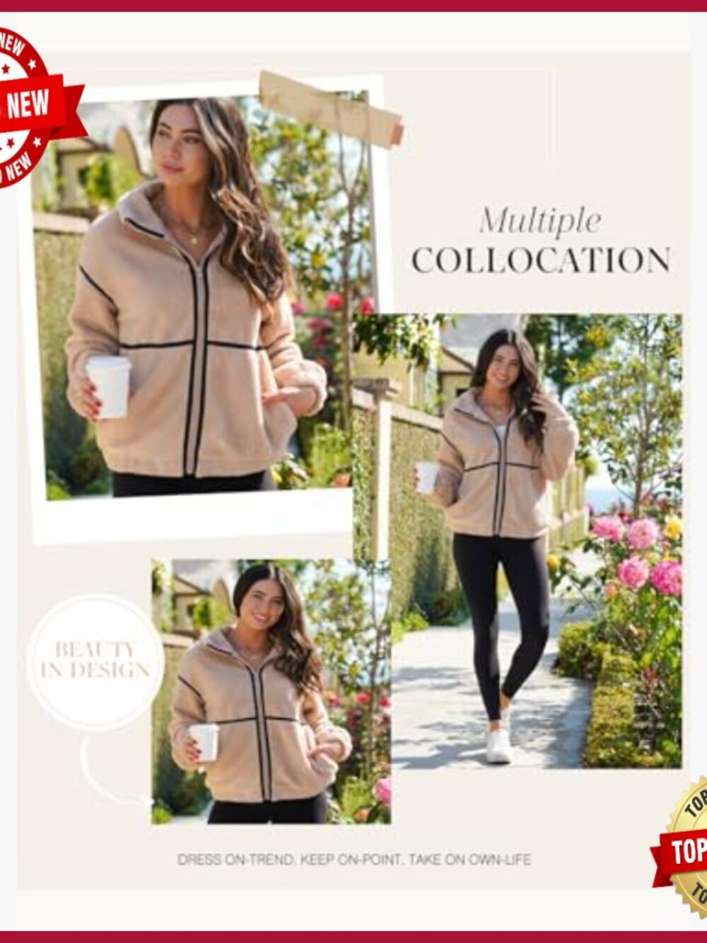 Warm Fleece Jacket Long Sleeve Full Zip Lapel Casual Oversized Winter Outwear - Picture 5 of 7